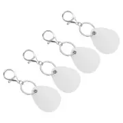 Leather Key Fob, 4pcs PU Leather Key Fobs Key Chain Holder, White