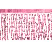 1 Yard 6 Inch Sequins Fringe Trim, Sequins Sparkling Fringe Trim (Pink)