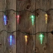 UltraLED Battery Operated Icicle Twinkle Light String, Multi-Color, 3.5-Feet
