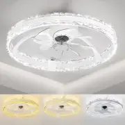 Ceiling Fans with Lights and Remote, 20'' Low Profile Flush Mount Ceiling Fan...
