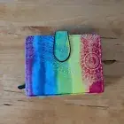 Shagwear Synthetic/Faux/Vegan Leather Small Zippered Wallet Chakra Rainbow