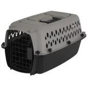 Pet Kennel Dog Crate - Plastic Travel Carrier Grey