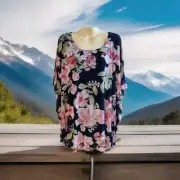 AUTOGRAPH Floral Mesh Kaftan Top~Size 18~BRAND NEW WITH TAGS~RRP $79.99 !