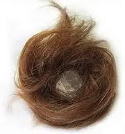 Remeehi Real Human Hair Bun Extension Donut Chignon Scrunchie Bun Up Do Hair Pieces Wavy Curly or Messy Ponytail Extension Light Brown