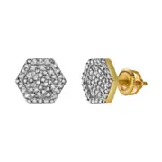 LuvMyJewelry Vaelora 10K Yellow Gold Cluster Diamond Unisex Earrings - 0.15 Cts at Nordstrom One Size