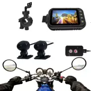 Motorcycle 1080P Waterproof Dash Cam 3'' LCD Recording Dual Lens Camera Logger
