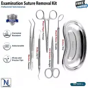 Dental First Aid Suture Removal Exam Kit 6-Pcs Iris Scissors Tweezers Forceps