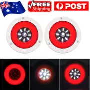 2Pcs 4" Inch Round LED Stop Turn Tail Brake Truck Trailer UTE Reverse Lights