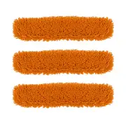 SOGA 3X 80cmx12cm Orange Microfiber Flat Mop Floor Rotating Cleaning Dust Pads