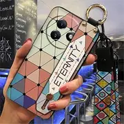 Phone Case Compatible with Itel S24/S667LN, Kickstand Fashion Design Protective Soft case Silicone Wristband Phone Holder Dirt-Resistant Ring