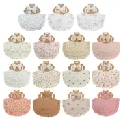 2pcs Infant Bib Headband Set Cotton Saliva Towel Burp Cloth Muslin-Drooling Bib
