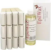EPILWAX - Restocking kit with: 12 Vanilla Roll-on cartridges, 1 pack of 100 non-woven strips for depilation, and 1 bottle of 250 ml neutral after-depilation oil (Vanilla series)