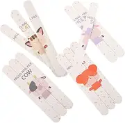 BATHVEVE 12Pcs Cartoon Nail Files Double Sided Rectangular Nail Polishing Buffer for Home DIY Nail Art for Smoothing Natural Nails Women