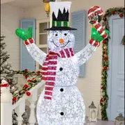 LED Twinkling Mesh Snowman – 70 LEDs, 123cm