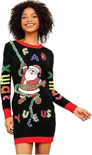 [v28] Varied Ugly Christmas Sweater for Women Funny Reindeer Knit Sweaters Dress