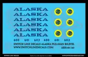 N Scale Alaska Railroad Pullman Bilevel Cars Decal Set