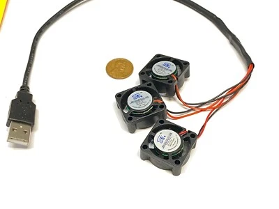 3 fans on 1 usb fan 5v computer mini small 2510 GDStime 25mm x 10mm WD B9
