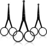 3 Pairs Nose Hair Scissors Facial Hair Scissors Small Scissors Stainless Stee...