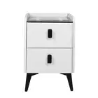 Levede Bedside Table With Led Lights And Drawers Storage Nightstand For Bedroom