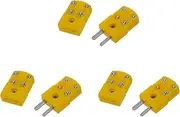 VENEKA 3X Yellow Plastic K Type Thermocouple Plug Socket Connector Set