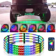 4x 15.5" RGB LED Wheel Ring Rim Lights Bluetooth For Chevy Silverado 1500 2500