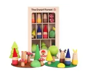 KIDPOD Dwarf Forest & Trees Figurine Set Wooden Dolls Toy Gnome Like