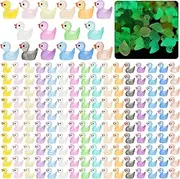 CRTWDMAN Luminous Mini Resin Ducks, 240pcs Glow in Dark, Small Ducks, Miniature Figures for Party Favor