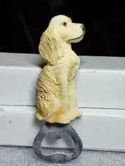 New Old Stock Cocker Spaniel Dog Resin Metal Magnetic Bottle Opener 4.75" X1.75"