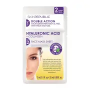 Skin Republic 2 Step Hyaluronic Acid + Collagen Face Mask Sheet