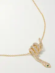 [Ileana Makri] Ileana Makri - Curled Snake 18-karat Gold, Diamond And Tsavorite Necklace - One size One size Gold