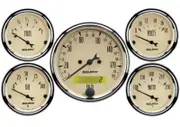 Auto Meter Antique Beige 5 Gauge Kit 3-1/8" Metric Speedo 2-1/16" AU1809-M