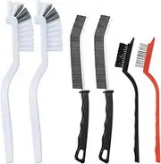 YQQZQ Crevice Cleaning Brushes,6PCS Scrub Brush Toliet Cleaner,Grout Brush Set Clean Tools for Groove Corner, Hard Bristle Cleaning Supplies for Kitchen, Bathroom and Toilet