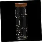ERINGOGO Transparent Dry Flower Glass Bottle with Cork Decorative Storage Bottle with String Light for DIY Art Decoration High Transparency for Preserved Flowers and Trinket Storage