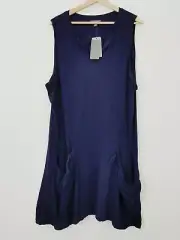 [ AUTOGRAPH ] Womens Navy Tunic Ruched Pocket Top NEW + TAGS | Size AU 24