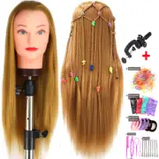 New Mannequin Head with Synthetic Hair 24'' Styling Makeup Training Head Manikin