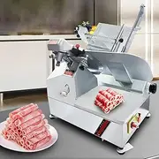 TT-YED Heavy Duty Alloy Frozen Meat Slicer, Electric Meat Slicer with Carbon Steel Cutter, Adjustable Thickness Meat Slicer, Built-in Grinding Wheel, Removable Cutter