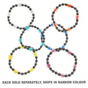 Gemstone Shiny Hematite Veni Seed Bracelet Coloured String 1pc Random Style