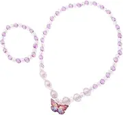 [Ipetboom] 1Set Butterfly Jewelry for Necklace Bracelet Kit Durable Beaded Accessories for Little for Parties and Dress Up