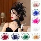 Feathers Party Headpiece Makeup Prom Kentucky Headband Bow Hat Headdress Women