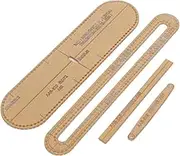 4Pcs Short Wallet Making Template Protective Cover, Easy to Use and Store, Transparent Versatile Tool, for Accurate Cutting, with Material and Hardware Reference