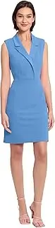 [Donna Morgan] Women's Lapel Collared Career Sheath Dress Office Workwear Desk to Dinner Event Reception Ceremony