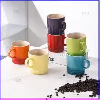 在飛比找蝦皮購物優惠-Ф優選 350ML法國LC彩虹色陶瓷杯北歐杯子水杯咖啡杯情侶