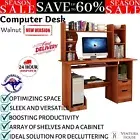 Large Computer Desk Workstation Home Study Shelves PC Table Stand with Drawers