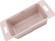 Chest Freezer Basket Deep Adjustable, Storage Organizer Bin Divider Expandable with Handle, for washing fruits, vegetables, and other foods, be used in cabinets, closets, bathroom (Pinkish)