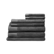 7pc Sheraton Luxury Maison Byron Towel Pack Set Home/Bathroom Cotton Charcoal