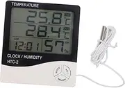 PEPLAYTAL Thermometer Fish Tank Water Terrarium Monitor Temperature Hygrometer Nest Alarm Clocks Aquarium Program Fan Hydrometer Radiator Thermal Thermostat LED White Plastic
