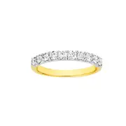 9ct Gold Diamond Claw Set Band