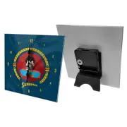 Superman Super Man DC Comics Glass Desk Clock Fathers Day Birthday Gift
