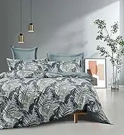 CleverPolly Print Microfibre Quilt Cover Set - Ultra Soft with Zipper Closure (Laura, King Size)