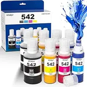 Osinkjet 542 Ink Refill Bottles Compatible for Eco Tank Pro ET-5150 ET-5170 ET-5180 ET-5800 ET-5850 ET-5880 ET-16600(2BK 2C 2M 2Y)